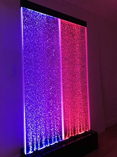 72"x40" 3XL Bubble Fountain, Stainless Steel Base Twin Bubble Panel, Color Lights/Remote Ctrl by Jersey Home Decor